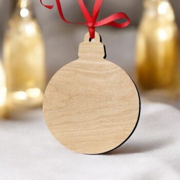 Intra απο ξύλο plywood 3mm-4mm πάχος – Κενή χριστουγεννιάτικη μπάλα 12x15 cm INTRAVECTRY-MY560012 - Image 1