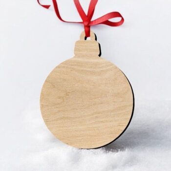 Intra απο ξύλο plywood 3mm-4mm πάχος – Κενή χριστουγεννιάτικη μπάλα 12x15 cm INTRAVECTRY-MY560012 - Image 2