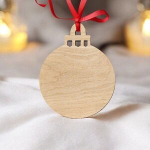 Intra απο ξύλο plywood 3mm-4mm πάχος – Κενή χριστουγεννιάτικη μπάλα στολίδι 12x15 cm INTRAVECTRY-MY549256