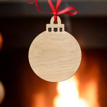 Intra απο ξύλο plywood 3mm-4mm πάχος – Κενή χριστουγεννιάτικη μπάλα στολίδι 20x25 cm INTRAVECTRY-MY560013 - Image 2