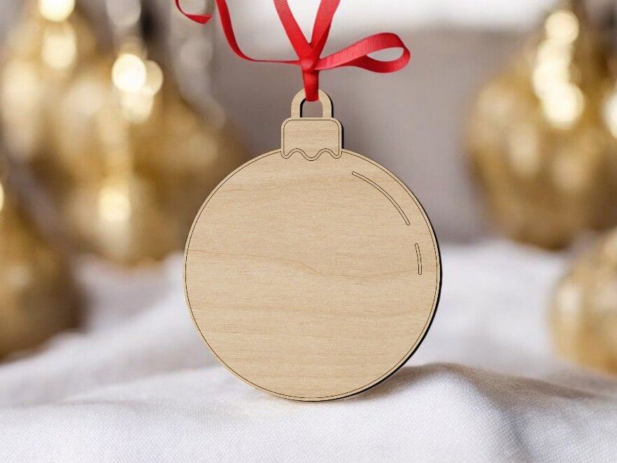 Intra απο ξύλο plywood 3mm-4mm πάχος – Χριστουγεννιάτικο μπιχλιμπίδι με χαραγμένες γραμμές 35x40 cm INTRAVECTRY-MY553792