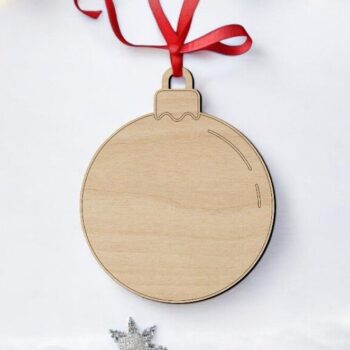 Intra απο ξύλο plywood 3mm-4mm πάχος – Χριστουγεννιάτικο μπιχλιμπίδι με χαραγμένες γραμμές 40x40 cm INTRAVECTRY-MY552015 - Image 2