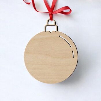 Intra απο ξύλο plywood 3mm-4mm πάχος – Στολίδι για το χριστουγεννιάτικο δέντρο με μπάλα 12x15 cm INTRAVECTRY-MY550334 - Image 2