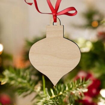 Intra απο ξύλο plywood 3mm-4mm πάχος – Χριστουγεννιάτικο στολίδι δάκρυ 30x35 cm INTRAVECTRY-MY553796 - Image 1