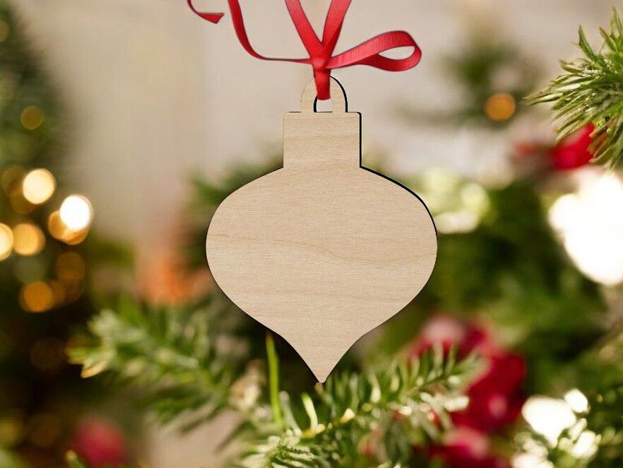 Intra απο ξύλο plywood 3mm-4mm πάχος – Χριστουγεννιάτικο στολίδι δάκρυ 30x35 cm INTRAVECTRY-MY553796