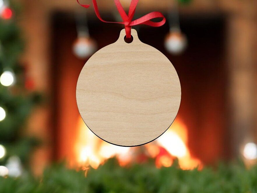 Intra απο ξύλο plywood 3mm-4mm πάχος – Χριστουγεννιάτικο στρογγυλό κενό μπιχλιμπίδι 25x30 cm INTRAVECTRY-MY552021