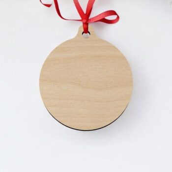 Intra απο ξύλο plywood 3mm-4mm πάχος – Χριστουγεννιάτικο στρογγυλό κενό μπιχλιμπίδι 20x20 cm INTRAVECTRY-MY560028 - Image 2