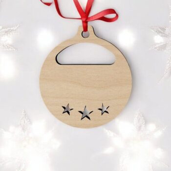 Intra απο ξύλο plywood 3mm-4mm πάχος – Χριστουγεννιάτικο μπιχλιμπίδι με αστέρι 20x20 cm INTRAVECTRY-MY549265 - Image 1