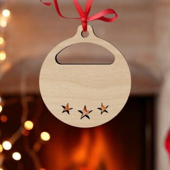 Intra απο ξύλο plywood 3mm-4mm πάχος – Χριστουγεννιάτικο μπιχλιμπίδι με αστέρι 20x20 cm INTRAVECTRY-MY549265 - Image 2