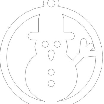 Intra απο ξύλο plywood 3mm-4mm πάχος – Χριστουγεννιάτικο μπιχλιμπίδι χιονάνθρωπος 25x30 cm INTRAVECTRY-MY545733 - Image 2