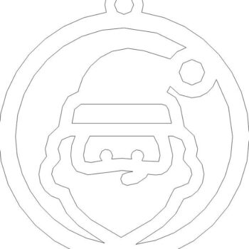 Intra απο ξύλο plywood 3mm-4mm πάχος – Χριστουγεννιάτικο μπιχλιμπίδι με το κεφάλι του Άγιου Βασίλη 15x20 cm INTRAVECTRY-MY545734 - Image 2