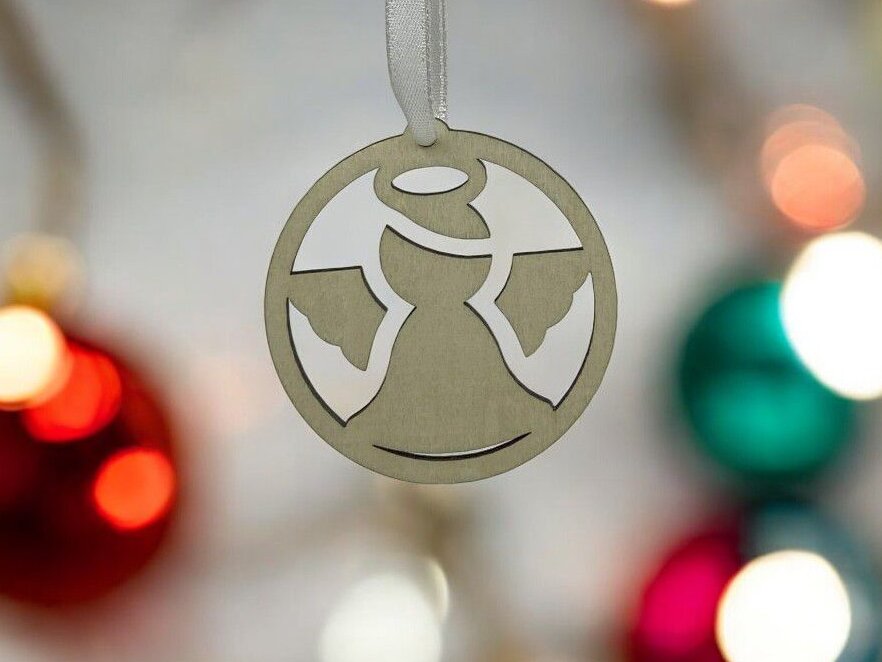 Intra απο ξύλο plywood 3mm-4mm πάχος – Χριστουγεννιάτικο μπιχλιμπίδι αγγέλου 35x40 cm INTRAVECTRY-MY552105