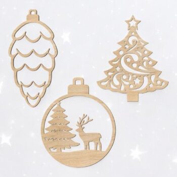 Intra απο ξύλο plywood 3mm-4mm πάχος – Χριστουγεννιάτικα παιχνίδια διακόσμησης 40x40 cm INTRAVECTRY-MY549273 - Image 1