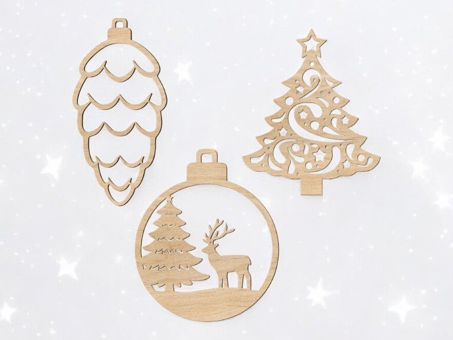 Intra απο ξύλο plywood 3mm-4mm πάχος – Χριστουγεννιάτικα παιχνίδια διακόσμησης 30x35 cm INTRAVECTRY-MY552113