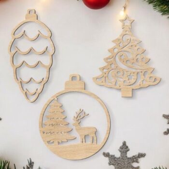 Intra απο ξύλο plywood 3mm-4mm πάχος – Χριστουγεννιάτικα παιχνίδια διακόσμησης 40x40 cm INTRAVECTRY-MY549273 - Image 2