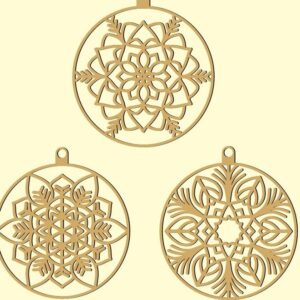 Intra απο ξύλο plywood 3mm-4mm πάχος – Χριστουγεννιάτικα στολίδια Floral Ball 6 12x15 cm INTRAVECTRY-MY552122