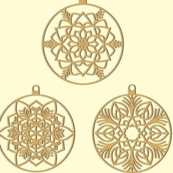 Intra απο ξύλο plywood 3mm-4mm πάχος – Χριστουγεννιάτικα στολίδια Floral Ball 6 30x30 cm INTRAVECTRY-MY553979 - Image 1