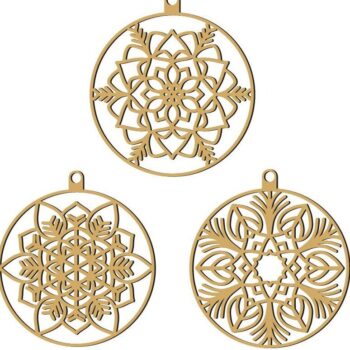 Intra απο ξύλο plywood 3mm-4mm πάχος – Χριστουγεννιάτικα στολίδια Floral Ball 6 30x30 cm INTRAVECTRY-MY553979 - Image 4