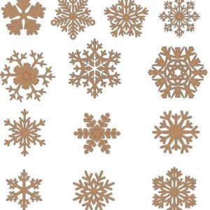 Intra απο ξύλο plywood 3mm-4mm πάχος – ξύλο συλλογής χριστουγεννιάτικων στολιδιών με νιφάδες χιονιού 20x20 cm INTRAVECTRY-MY547831