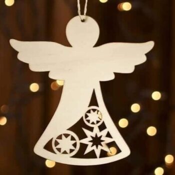 Intra απο ξύλο plywood 3mm-4mm πάχος – ξύλο Χριστουγεννιάτικου Διακοσμητικού Ξύλινου Αγγέλου 25x30 cm INTRAVECTRY-MY555806 - Image 1