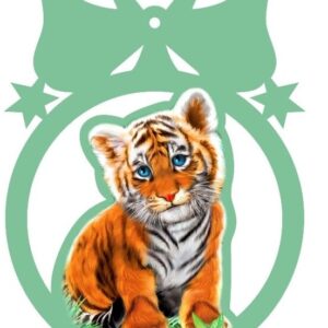 Intra απο ξύλο plywood 3mm-4mm πάχος – Μπάλα για το χριστουγεννιάτικο δέντρο με ένα ξύλο τίγρης 20x25 cm INTRAVECTRY-MY559060