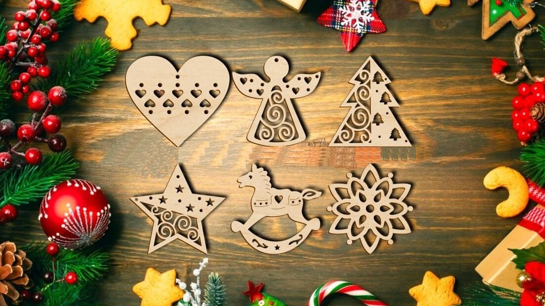 Intra απο ξύλο plywood 3mm-4mm πάχος – ξύλο Χριστουγεννιάτικα Κρεμαστά Στολίδια 20x20 cm INTRAVECTRY-MY547973