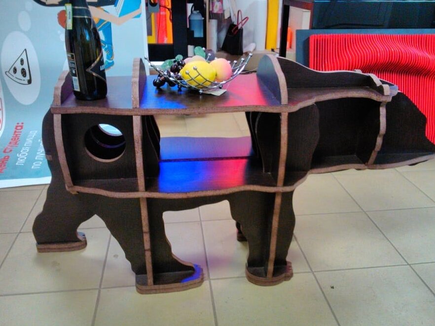 Intra απο ξύλο plywood 3mm-4mm πάχος – Κόντρα πλακέ Bear Table Cum ξύλο Βιβλιοθήκης 50x60 cm INTRAVECTRY-MY560238