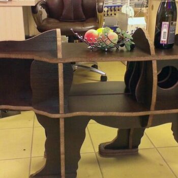 Intra απο ξύλο plywood 3mm-4mm πάχος – Κόντρα πλακέ Bear Table Cum ξύλο Βιβλιοθήκης 20x20 cm INTRAVECTRY-MY559153 - Image 3