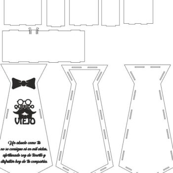 Intra απο ξύλο plywood 3mm-4mm πάχος – ξύλο δώρου σαμπάνιας με γραβάτα πατάτας 10x10 cm INTRAVECTRY-MY546164 - Image 2