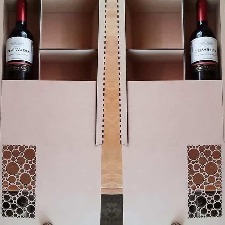 Intra απο ξύλο plywood 3mm-4mm πάχος – Slide Top Bottle Wine Bottle Bottle with Compartments File 12x15 cm INTRAVECTRY-MY546218