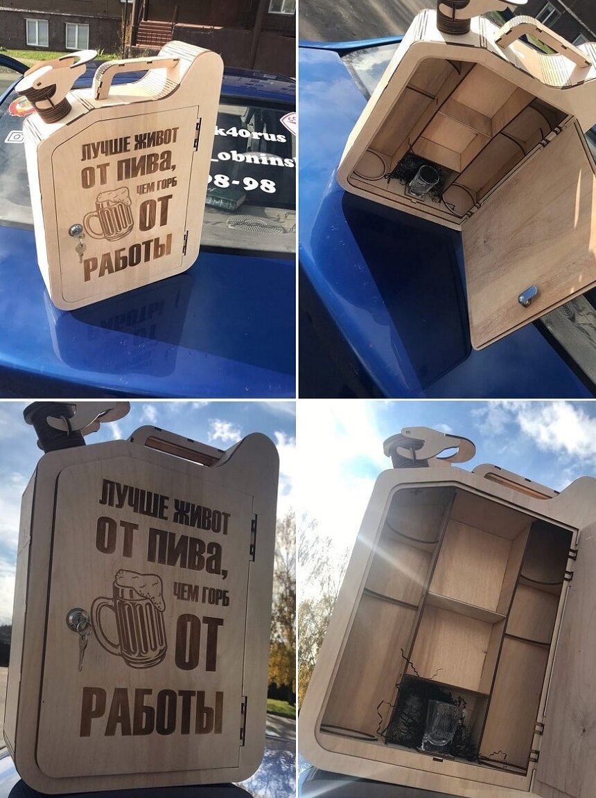 Intra απο ξύλο plywood 3mm-4mm πάχος – ξύλο Jerry Can Canister Mobile Bar Cabinet 20x25 cm INTRAVECTRY-MY558093