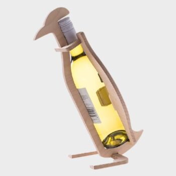 Intra απο ξύλο plywood 3mm-4mm πάχος – Επιτραπέζιο ξύλο θήκης κρασιού Penguin 10x10 cm INTRAVECTRY-MY545883 - Image 2