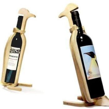 Intra απο ξύλο plywood 3mm-4mm πάχος – Επιτραπέζιο ξύλο θήκης κρασιού Penguin 10x10 cm INTRAVECTRY-MY545883 - Image 3