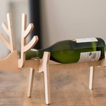 Intra απο ξύλο plywood 3mm-4mm πάχος – ξύλο θήκης φιάλης κρασιού τάρανδος 12x15 cm INTRAVECTRY-MY554658 - Image 1