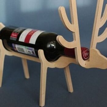 Intra απο ξύλο plywood 3mm-4mm πάχος – ξύλο θήκης φιάλης κρασιού τάρανδος 12x15 cm INTRAVECTRY-MY554658 - Image 3