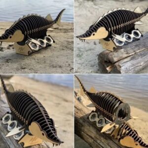 Intra απο ξύλο plywood 3mm-4mm πάχος – ξύλο Minibar Sturgeon Fish 6mm 15x20 cm INTRAVECTRY-MY555307