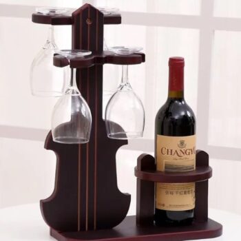 Intra απο ξύλο plywood 3mm-4mm πάχος – Γυάλινη θήκη για μπουκάλι κρασιού βιολί Επιτραπέζιο ράφι 10x10 cm INTRAVECTRY-MY545897 - Image 1