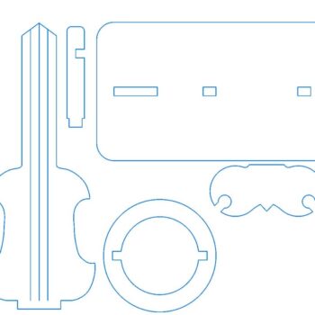 Intra απο ξύλο plywood 3mm-4mm πάχος – Γυάλινη θήκη για μπουκάλι κρασιού βιολί Επιτραπέζιο ράφι 10x10 cm INTRAVECTRY-MY545897 - Image 2