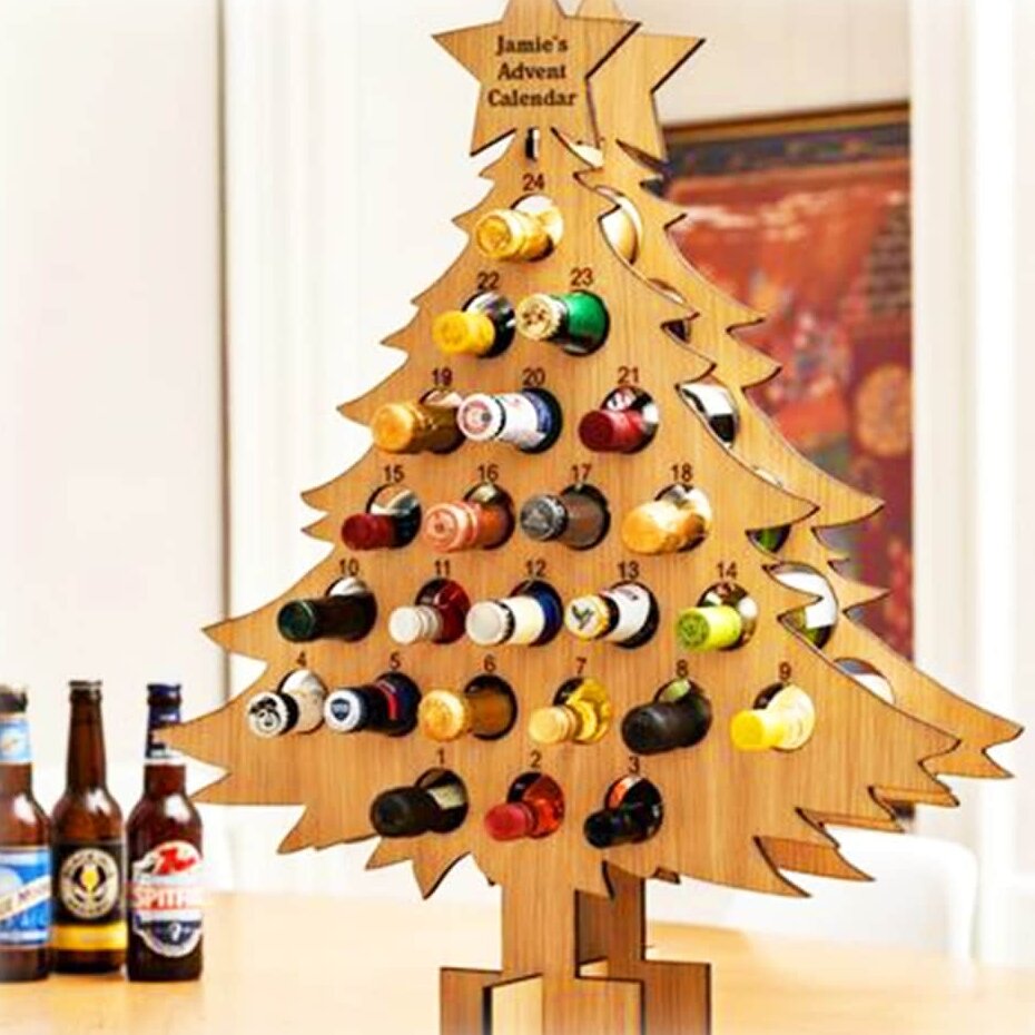 Intra απο ξύλο plywood 3mm-4mm πάχος – ξύλο Χριστουγεννιάτικου Δέντρου Αλκοόλ Advent Calendar 12x15 cm INTRAVECTRY-MY547978