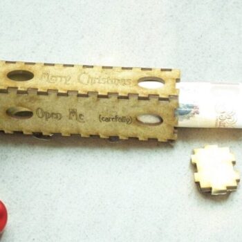 Intra απο ξύλο plywood 3mm-4mm πάχος – Κουτί δώρου Χριστουγέννων 25x25 cm INTRAVECTRY-MY558729 - Image 1