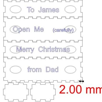 Intra απο ξύλο plywood 3mm-4mm πάχος – Κουτί δώρου Χριστουγέννων 25x25 cm INTRAVECTRY-MY558729 - Image 2