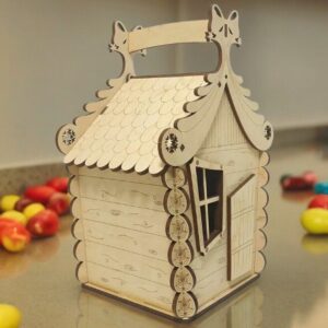 Intra απο ξύλο plywood 3mm-4mm πάχος – Ξύλινο χριστουγεννιάτικο κουτί μπισκότων 20x20 cm INTRAVECTRY-MY557415