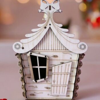 Intra απο ξύλο plywood 3mm-4mm πάχος – Κουτί καραμέλας Χριστουγεννιάτικου Σπίτι 10x10 cm INTRAVECTRY-MY554085 - Image 2