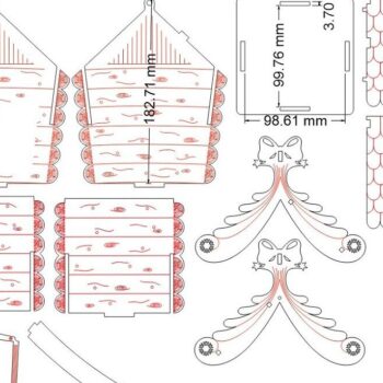 Intra απο ξύλο plywood 3mm-4mm πάχος – Κουτί καραμέλας Χριστουγεννιάτικου Σπίτι 10x10 cm INTRAVECTRY-MY554085 - Image 5