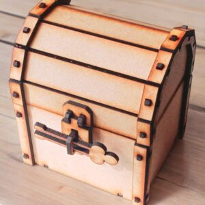 Intra απο ξύλο plywood 3mm-4mm πάχος – Ξύλινο σεντούκι πειρατικού θησαυρού με κλειδαριά 12x15 cm INTRAVECTRY-MY545993