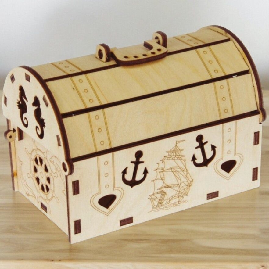 Intra απο ξύλο plywood 3mm-4mm πάχος – Ρηχό κιβώτιο στήθους με λαβή 25x30 cm INTRAVECTRY-MY557028