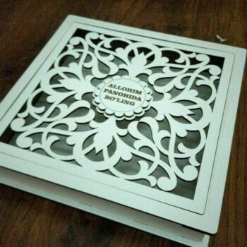 Intra απο ξύλο plywood 3mm-4mm πάχος – Ξύλινο κουτί προσευχής με λουλουδάτο καπάκι 30x30 cm INTRAVECTRY-MY558845 - Image 1