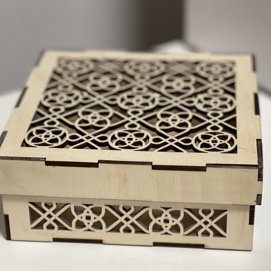 Intra απο ξύλο plywood 3mm-4mm πάχος – Ανοιχτό ξύλο ξύλινο κουτί 20x20 cm INTRAVECTRY-MY556789