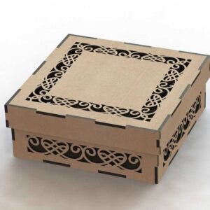 Intra απο ξύλο plywood 3mm-4mm πάχος – Ξύλινο τετράγωνο κουτί με ξύλο μοτίβου με στροβιλισμό 20x20 cm INTRAVECTRY-MY556791