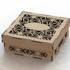 Intra απο ξύλο plywood 3mm-4mm πάχος – Διακοσμητικό Ξύλινο Κουτί δώρου με ξύλο Floral Pattern 20x25 cm INTRAVECTRY-MY546049